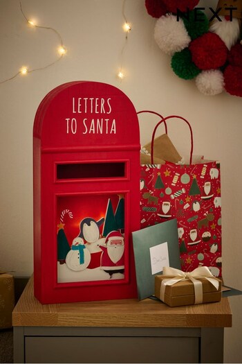 Red Light Up Santa's Post Box Christmas Decoration (D73333) | £35