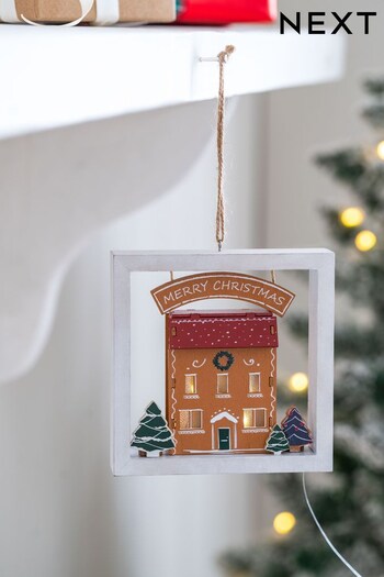 Brown Light Up Gingerbread Christmas Sign (D73336) | £7
