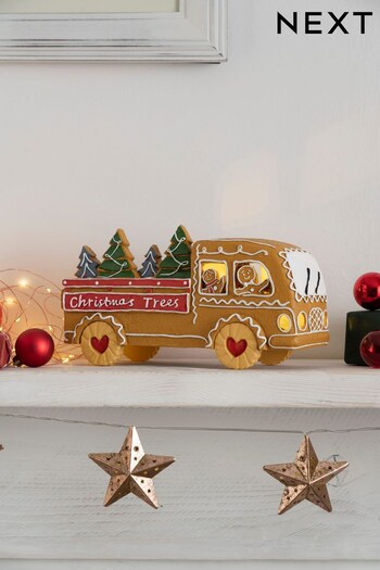 Brown Light Up Gingerbread Truck Christmas Decoration (D73339) | £30