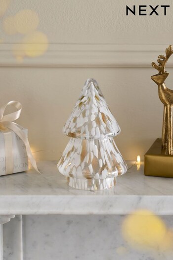 Gold Confetti Glass Tree Christmas Decoration (D73344) | £20