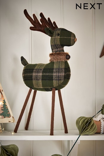 Green Fabric Stag Christmas Decoration (D73348) | £34