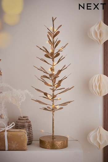 Gold Light Up Metal Christmas Tree Ornament (D73363) | £26
