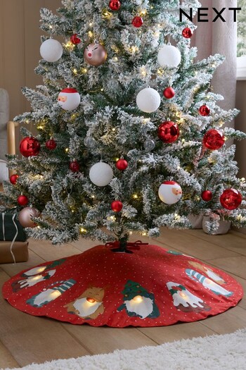 Red Light Up Gonk Christmas Tree Skirt (D73372) | £32