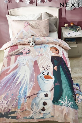 Disney Frozen Pink Reversible 100% Cotton Duvet Cover and Pillowcase Set (D73425) | £25 - £37