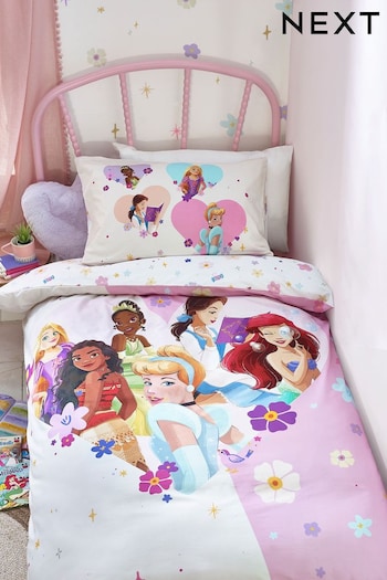 Disney Princess Heart Duvet Cover and Pillowcase Set (D73441) | £25 - £37