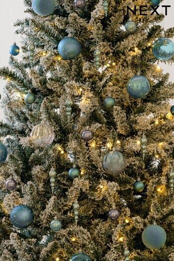 50 Pack Teal Blue Christmas Baubles (D73659) | £15