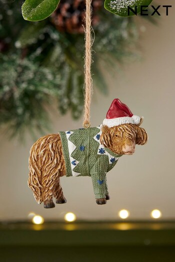 Brown Resin Hamish the Highland Cow Christmas Bauble (D73676) | £5