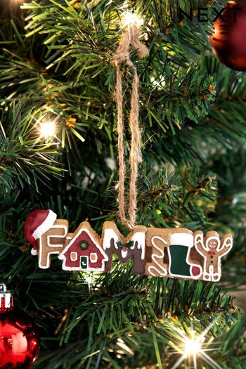 Brown Resin Gingerbread Family Christmas Bauble (D73697) | £4