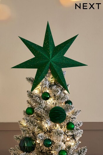 Green Paper Star Christmas Tree Topper (D73715) | £8