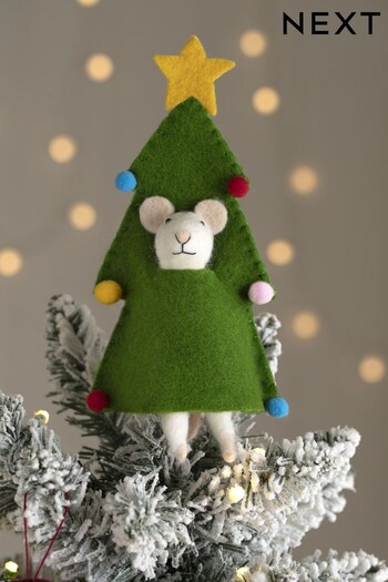 Green Mouse Christmas Tree Topper (D73716) | £10