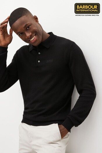 Barbour® International Merino Wool Long Sleeve Polo Shirt (D73811) | £100