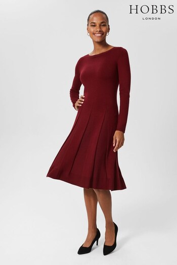 Hobbs Red Calla Knit Dress (D73863) | £139
