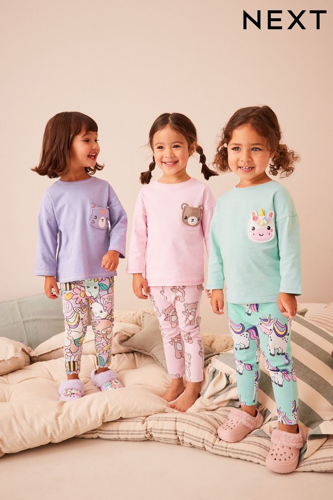 Pastel Character Pyjamas 3 Packs (9mths-8yrs) (D73937) | £28 - £34
