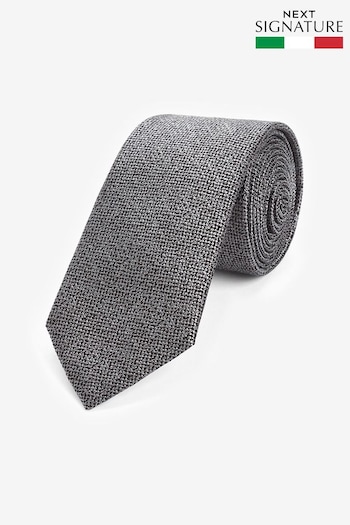 Charcoal Grey Signature Made In Italy Tie (D73968) | £30