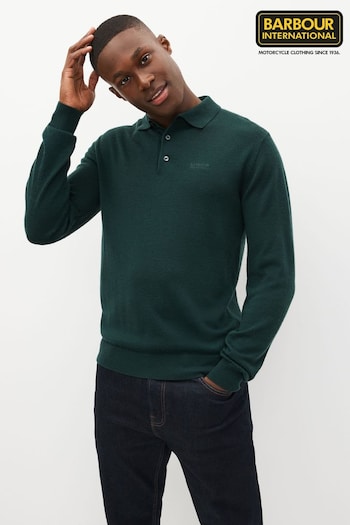 Barbour® International Merion Wool Knitted Polo Shirt (D73977) | £100