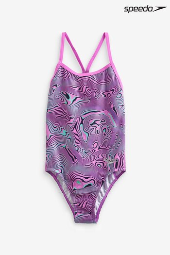 Speedo Girls Allover Digital Vback Swimsuit (D73996) | £27