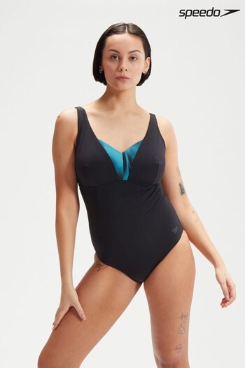 Speedo Womens Shaping Printed OpusGem DD+ Black Swimsuit (D74033) | £55