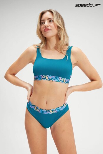 Speedo Womens Textured Deep U Back 2 Piece Bikini (D74074) | £37
