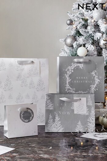 Set of 4 Silver Trees GUESS Gift Bags (D74110) | £6