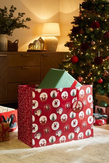 Red Santa Extra Large Christmas Gift Zipper Bag (D74113) | £5