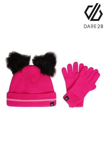 Dare 2b Pink Brighten Hat & Glove Set (D74221) | £21