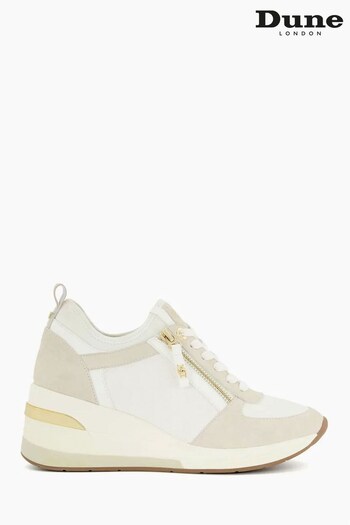 Dune London Eilins White Quilted Wedge Trainer (D74230) | £99
