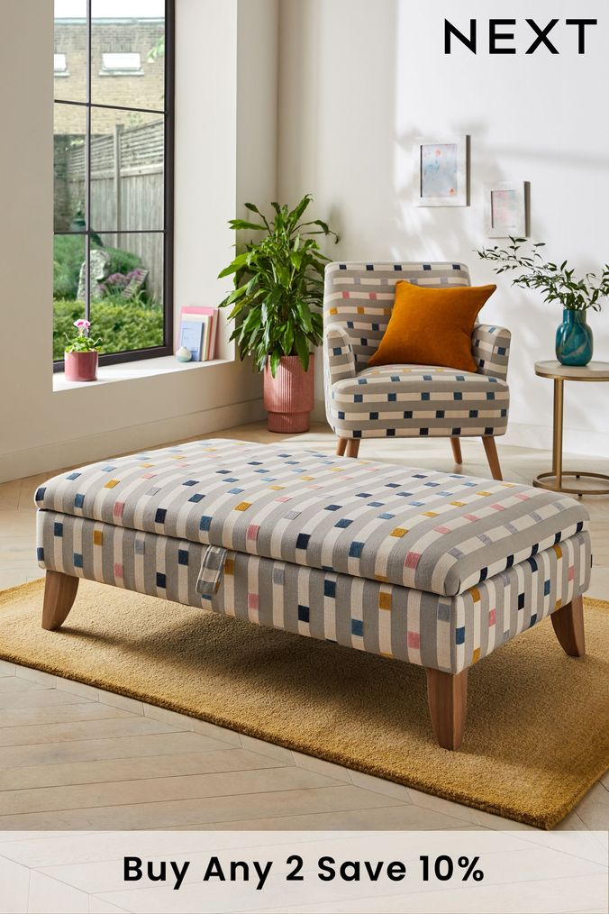 Blue Ottoman Storage Stools Next Official Site