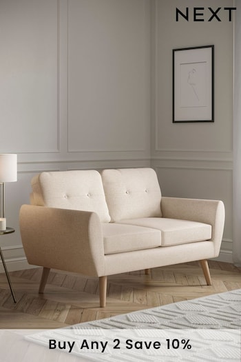 Tweedy Plain Light Natural Oak Effect Leg Wilson Compact 2 Seater Sofa In A Box (D74273) | £425