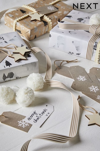 Natural Craft Christmas Wrapping Accessory Set (D74284) | £7