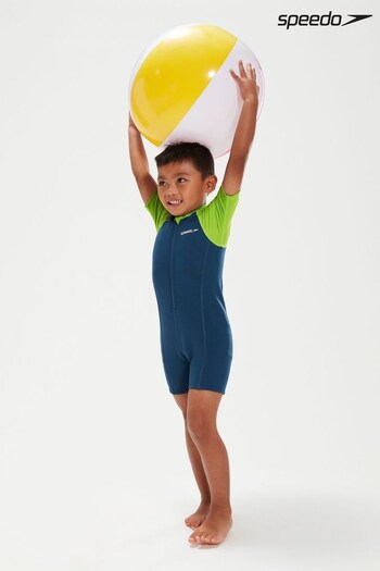 Speedo Infant Boys Blue/Green Neoprene Suit Harmony Swimsuit (D74333) | £29