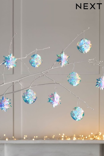10 Pack Iridescent Paper Christmas Baubles (D74459) | £10