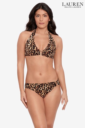 Lauren Ralph Lauren Leopard Print Ring Detail Bikini Bottoms (D74566) | £79