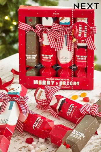Set of 4 Red Christmas Sweet Crackers (D74581) | £10
