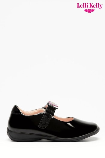 Lelli Kelly Rainbow Heart Removeable Charm Dolly Black Cool Shoes (D74684) | £60