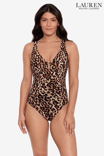Ralph Lauren Brown Swimsuit In Leopard (D74687) | £169