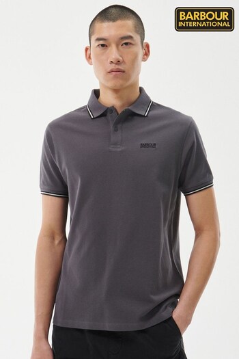 Barbour® International Breaker Long Sleeve Black Polo Shirt (D74721) | £70