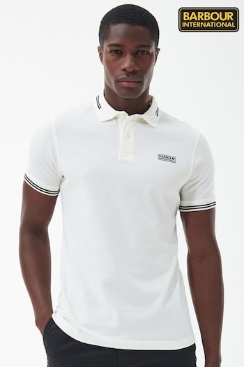 Barbour® International Essential Tipped White Polo Shirt (D74746) | £55