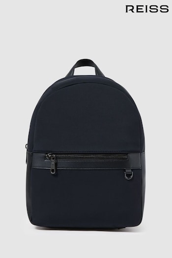 Reiss Dark Navy Drew Neoprene Zipped Backpack (D74778) | £138