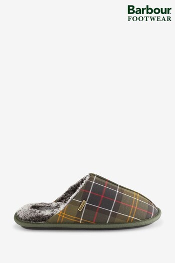 Barbour® Green Classic Tartan Young Mule Slippers (D74823) | £45