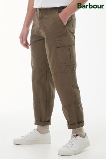 Barbour® Khaki Green Ripstop Relaxed Fit Cargo spot Trousers (D74886) | £80