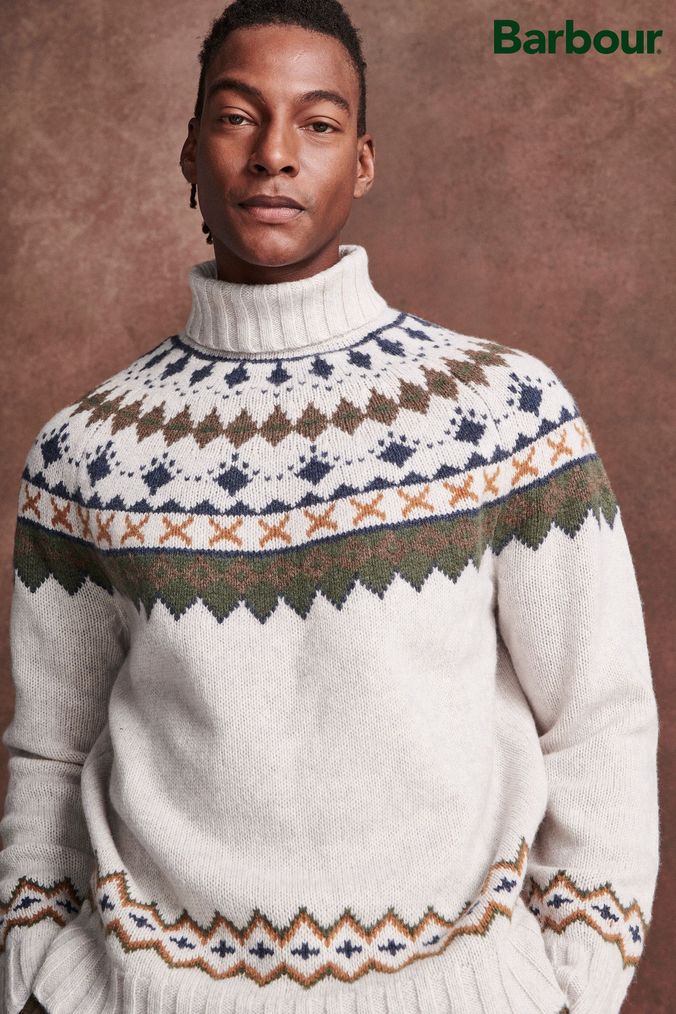 Buy Men's Roll Neck Fairisle Plus Size Knitwear Online | Next UK