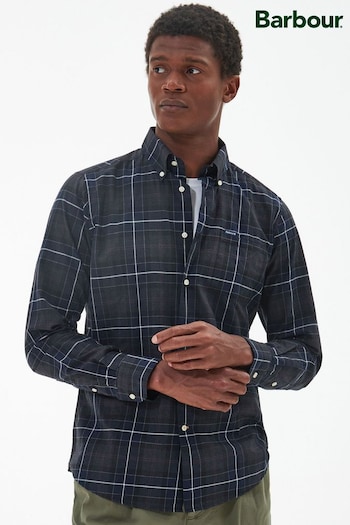 Barbour® Black Wetheram Tartan Check Long Sleeve Cotton Shirt (D74920) | £70