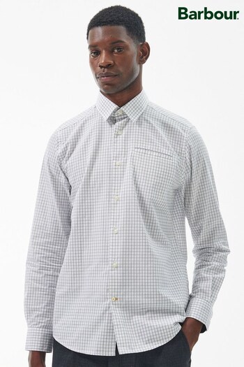 Barbour® White Batill Check Long Sleve Cotton Shirt (D74923) | £65