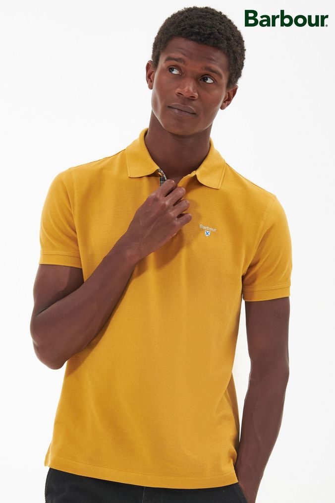 Buy Men s Polo Shirts Plain Gold Online Next UK