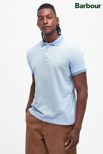 Barbour® Chambray Blue Mens Sports Polo Shirt (D74932) | £55