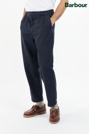 Barbour® Navy Highgate Relaxed Fit Twill Trousers (D74935) | £75