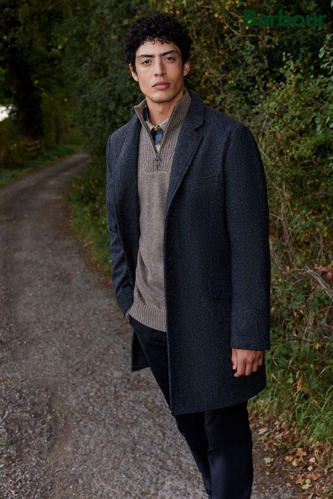 Barbour top grey coat
