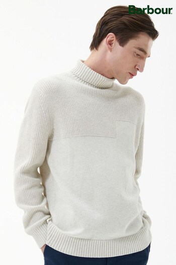 Barbour® White Steetley Roll Neck Knitted Jumper (D74979) | £109