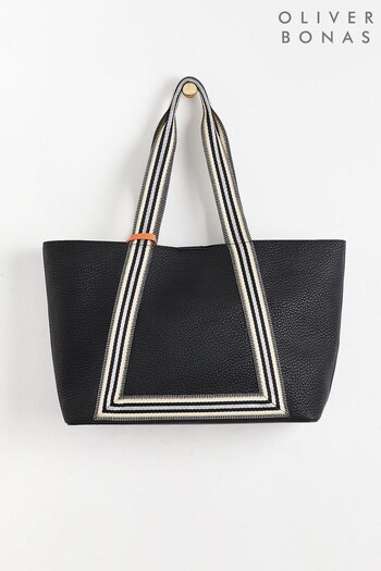 Oliver Bonas Emma Black Webbing Tote Bag (D74998) | £59.50