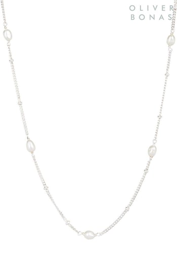 Oliver Bonas Lucy Mila Silver Chain Necklace (D75028) | £45